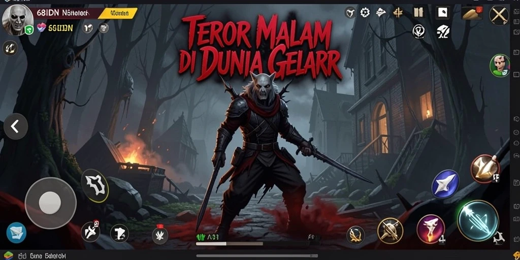 Screenshot gameplay 68IDN menampilkan suasana horor yang mencekam.