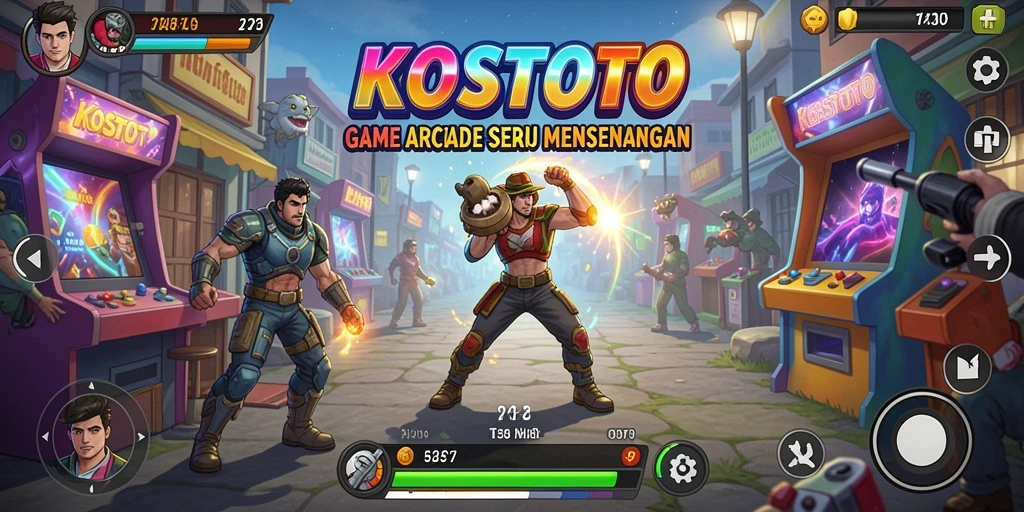 Screenshot KOSTOTO menampilkan gameplay arcade yang seru dan penuh aksi.