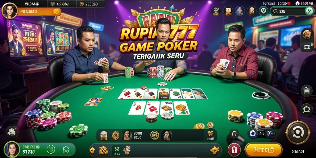Screenshot utama RUPIAH777 menampilkan gameplay Poker yang seru.