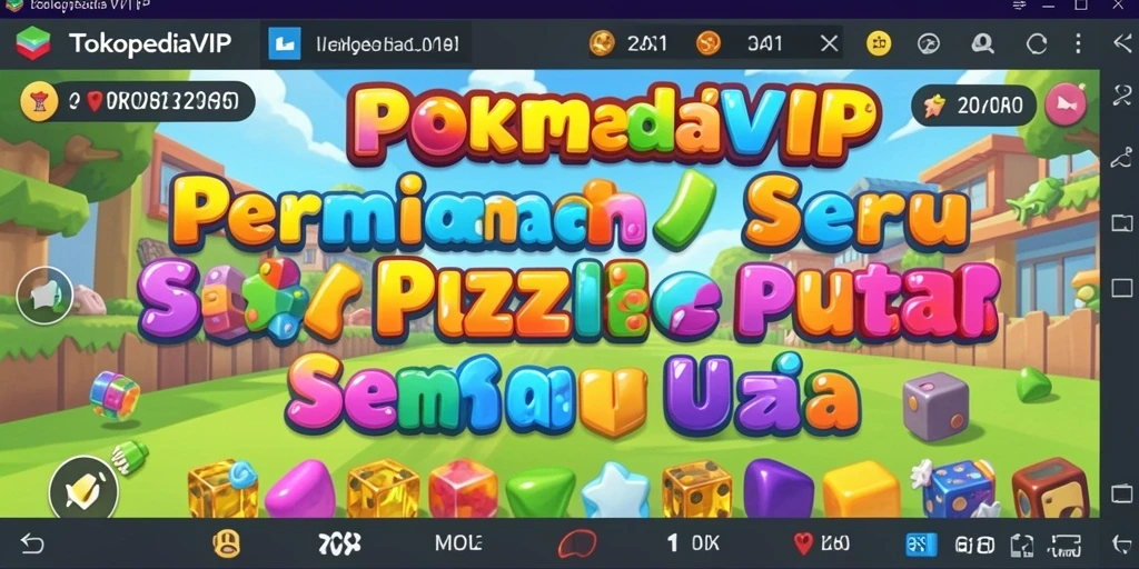 Tangkapan layar TOKOPEDIAVIP menampilkan gameplay puzzle yang seru.
